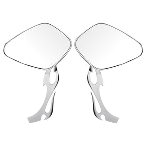 Motorcycle Chrome Glide Flame Mirrors For Harley Davidson Sportster Softail Dyna Electra