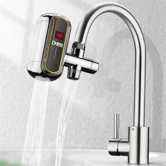 Smart Kitchen Faucet Electric Water Heater Hot & Cold Tap Temperature Display Free Installation
