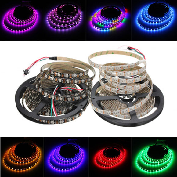 5M 45W 150SMD WS2812B LED RGB Colorful Strip Light Waterproof IP65 White/Black PCB DC5V