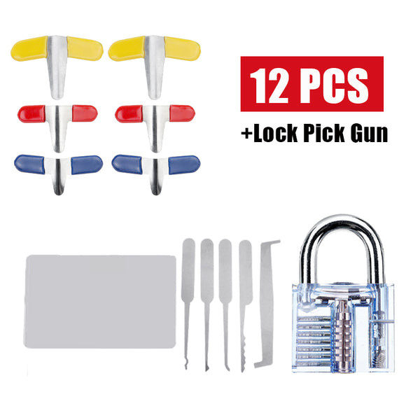 12Pcs Transparent Lock Leather Bag Lock Repair Lock Tool Gasket Package Set