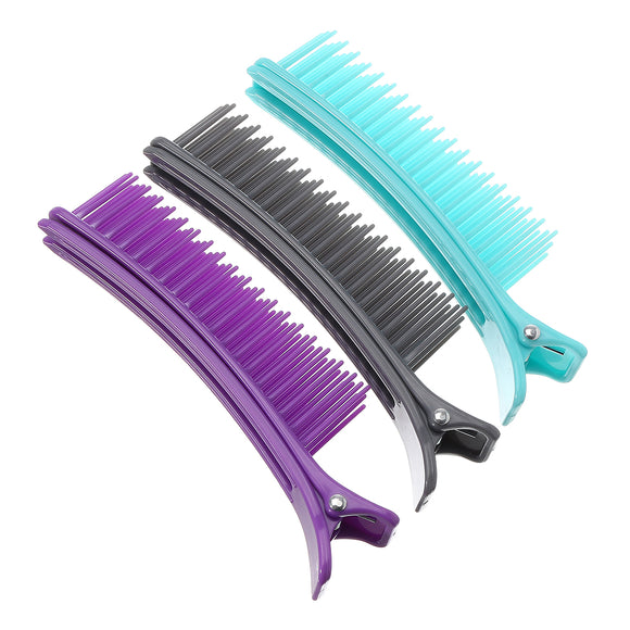 2pcs Plastic Hair Clips Hairdressing Clamps With Comb Hairpins Clamp Salon Cutting Dye Hair Care