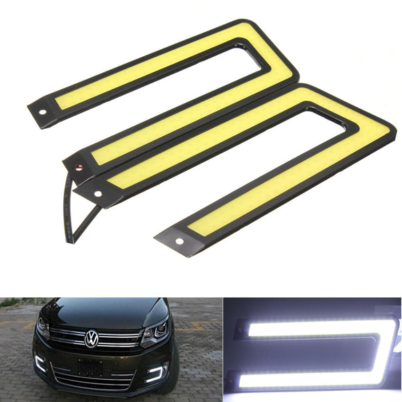 U-shaped COB LED Daytime Running Lights DRL Car Driving Fog Lamp 6000K White 2PCS