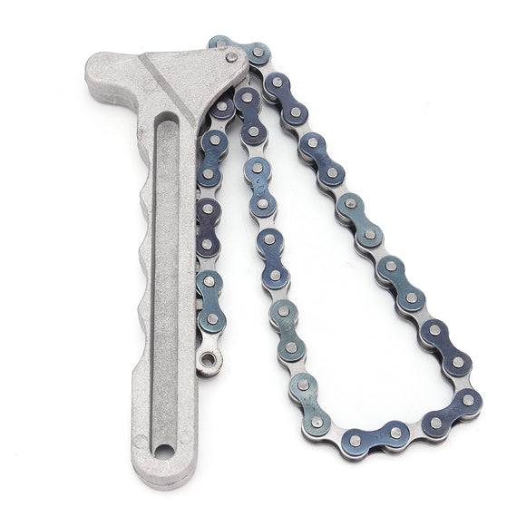 Adjustable Engine Oil Filter Chain Grip Wrench Spanner Remover Plier Tool
