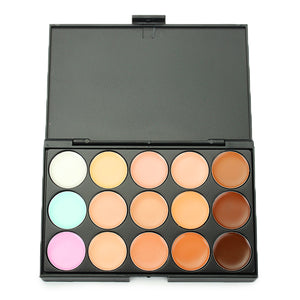 LuckyFine 15 Colors Professional Makeup Facial Concealer Palette Dark Shadow Beauty Cosmetic