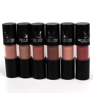 MISS ROSE Cylindrical Matte Velvet Kiss-Proof Lip Gloss Waterproof Long Lasting Professional Makeup