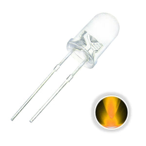 100PCS 5MM 20mA Transparent Round Top Yellow 2Pin LED Diode DIY Light Set DC2-2.2V