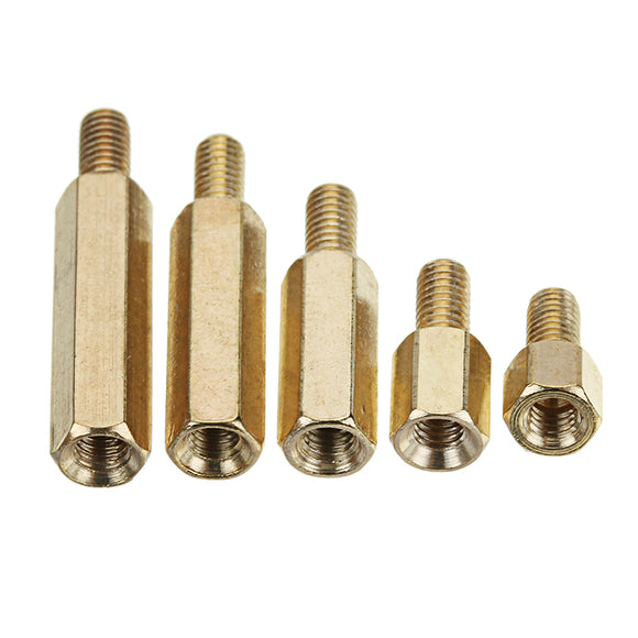 Suleve M3BH4 100Pcs M3 Male-Female Brass Hex Standoffs Support Spacer Pillar Screw for PCB Board