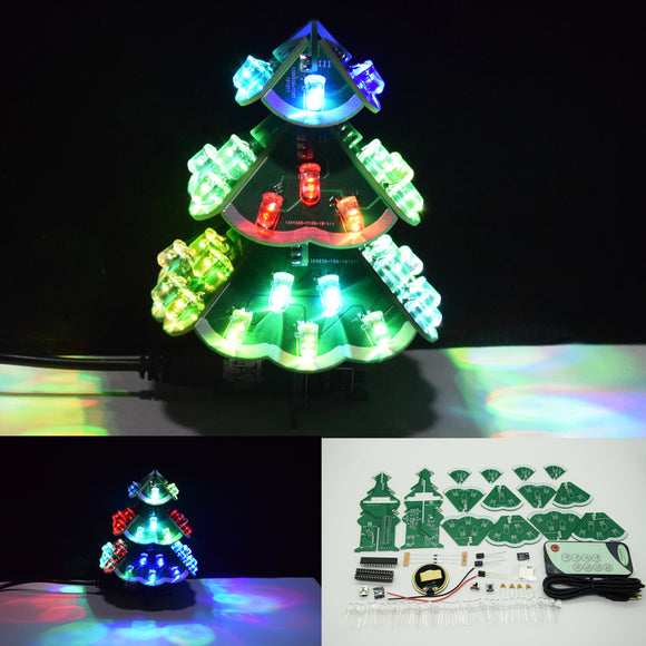 Geekcreit DIY Creative Remote Control Colorful LED Music Christmas Tree Kit Holiday Decoration Small Gifts