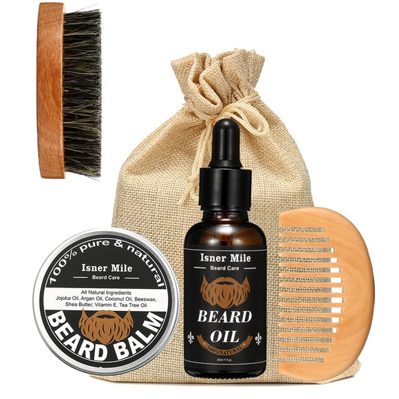 1 Set Shaving Tool Barber Oil Brush Comb Wax Balm for Men Barber Shop Home Use Razor Shaver