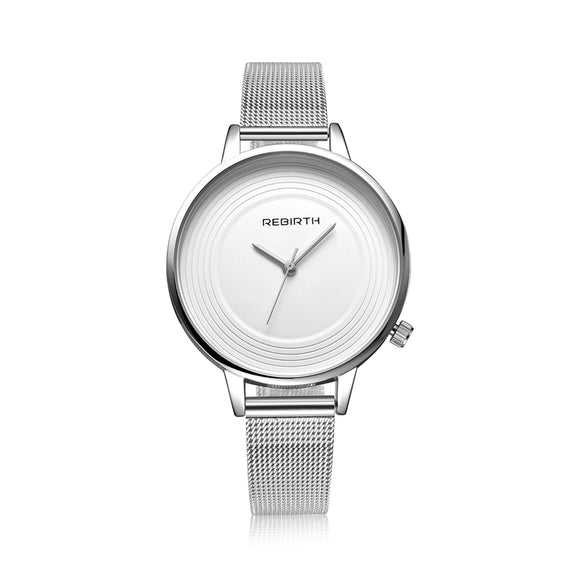 REBIRTH RE010 Casual Style Golden Ladies Wristwatch Stainless Steel Strap Quartz Movement Watch