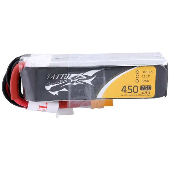 ACE Tattu 11.1V 450mAh 75C 3S1P Lipo Battery XT30 Plug