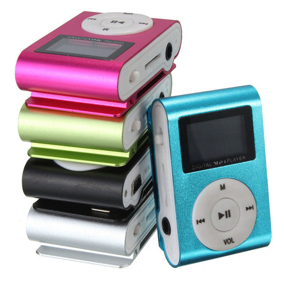 Mini USB Clip MP3 Music Media Player LCD Screen Support 32GB TF Card