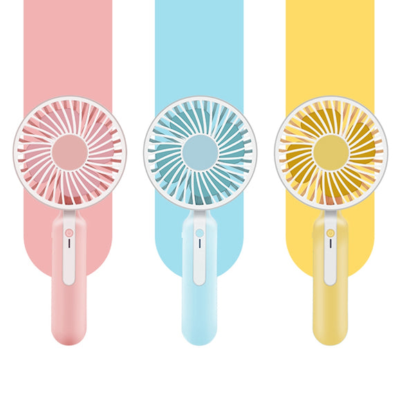 2 In 1 Mini Portable USB Hand Fan Cellphone Holder Adjustable Speed Cooling Rechargeable Battery Fan