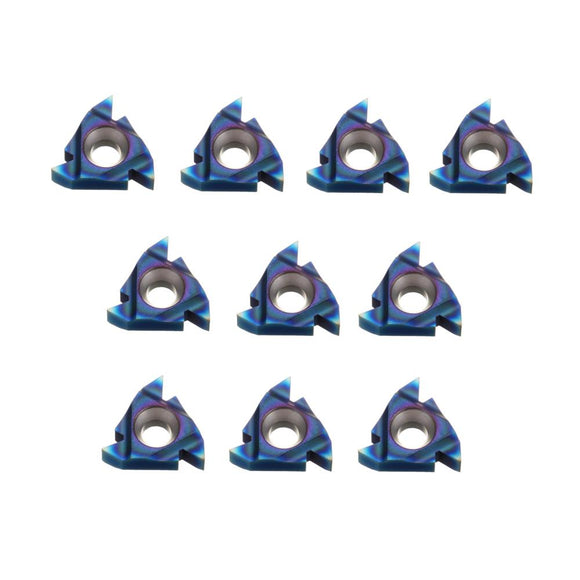 Drillpro 10pcs HRC45 Blue Nano 16ER AG60 Carbide Insert External Threading Insert