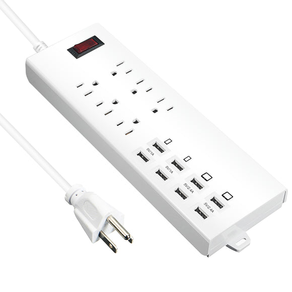 ELE YA50WS-6AU8U 6 Outlet Power Strip with 8 USB Charging Ports for iPhone 8 Plus X S8 mi6