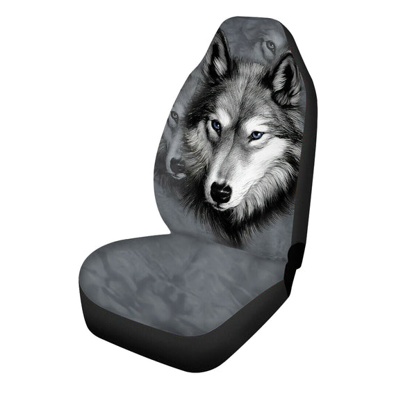 Universal Car Seat Covers Front Seat Protector Animal pattern wolf / butterfly