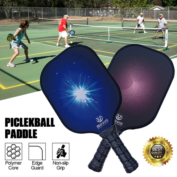 Lightweight Pickleball Set 2 Paddles Grip Carbon Fiber Polymer Honeycomb Core Sports Protective Gear