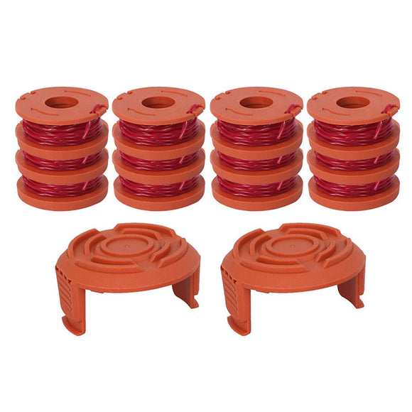 Grass Trimmer Head Spool Line String with Spool Coil Cap Cover for Worx WA0010 WG150 WG180