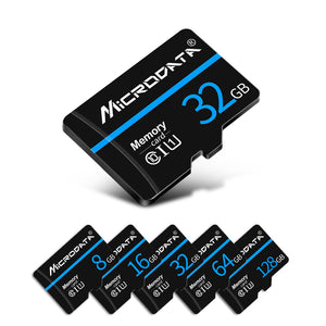 MicroData 8GB 16GB 32GB 64GB 128GB Class 10 V30 High Speed Max 80Mb/s TF Memory Card With Card Adapter For Mobile Phone Tablet GPS Camera Drone