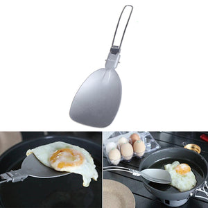 Alocs TW-301 Portable Folding Pan Cake Turner Picnic Food Rice Spoon Ladle Stainless Steel Aluminum Tableware