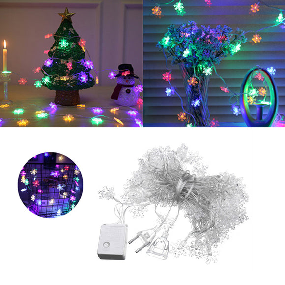 9.5M 75LEDs 8 Modes Multicolor Snowflake Fairy String Light for Christmas AC220V
