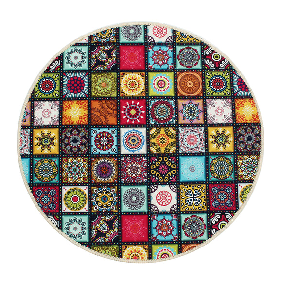 60/80/100/120CM Mandala Pattern Round Carpet Living Room Area Rugs Floor Mat