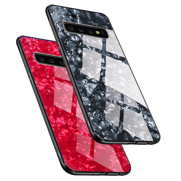 Bakeey Luxury Conch Shell Anti-scratch Tempered Glass Protective Case for Samsung Galaxy S10
