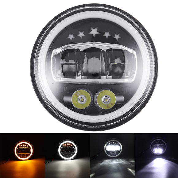 7'' Round LED Headlights for Jeep Wrangler DRL & Amber Turn Signal Lights