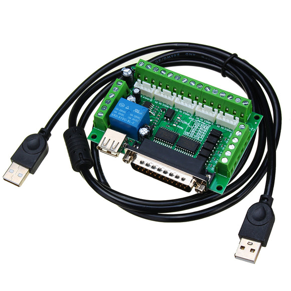 Geekcreit 5 Axis CNC Breakout Interface Board For Stepper Motor Driver Mach3 With USB Cable