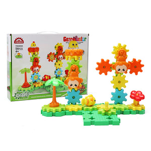 MoFun TS5303A-2 Amusement Park DIY Rotating Gear Block Toy Gift Assembly Blocks Set 54PCS Toys