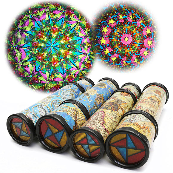 20/30cm Blue Yellow Magical Rotate Kaleidoscope Toy Extended Rotation Fancy Colored World Kids Toy