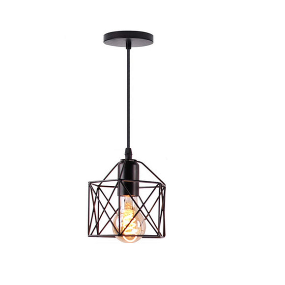 Retro Nordic Style E27 Metal Pendant Cage Light for Bar Coffee Shop Hanging Lamp Indoor Decor