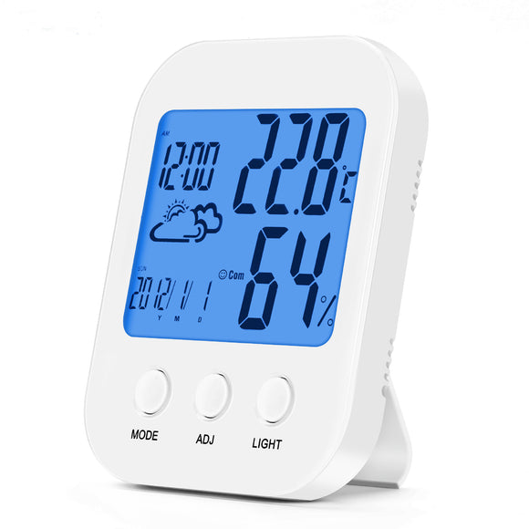 Loskii DC-10 Digital LCD Backligh Indoor Humidity Thermometer Monitor Alarm Clock
