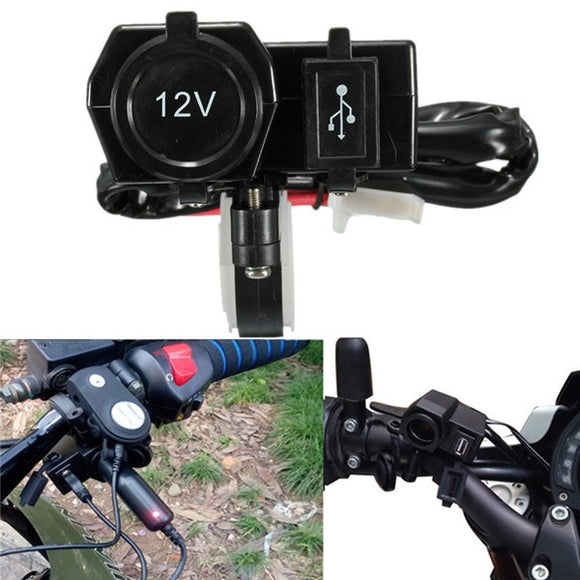 12V-24V 2.1A Motorcycle Cigarette Lighter Phone USB Power Socket Charger Waterproof