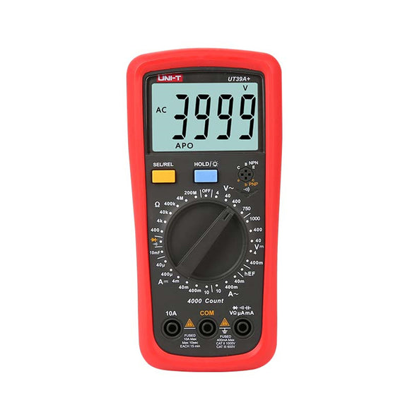 UNI-T UT39A+ Digital Multimeter AC DC Voltage Current Handheld Tester 3999 Count Temperature Meter