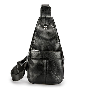 Men PU Leather Fashion Shoulder Crossbody Chest Bag