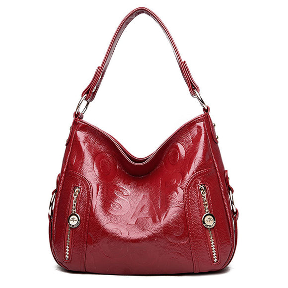 Women Vintage Letter Pattern PU Leather Handbag Shoulder Bags Crossbody Bags