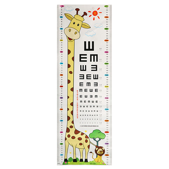 Kid Baby Giraffe Lion Vision Testing Chart Wall Sticker Removable Home Kindergarten Decor