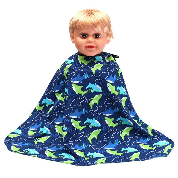 Child Kid Shark Barber Salon Hair Cutting Hairdressing Cape Grow Apron