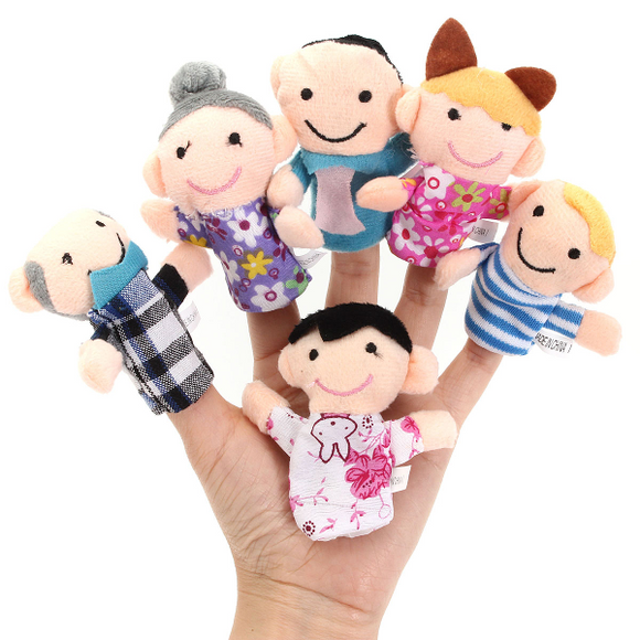 6 Pcs Finger Puppets Plush Cloth Toy Baby Bed Stories Helper Doll