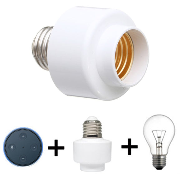 LUSTREON E27 Smart WiFi Bulb Adapter Socket Lamp Holder Work With Alexa Google Home IFTTT AC85-265V