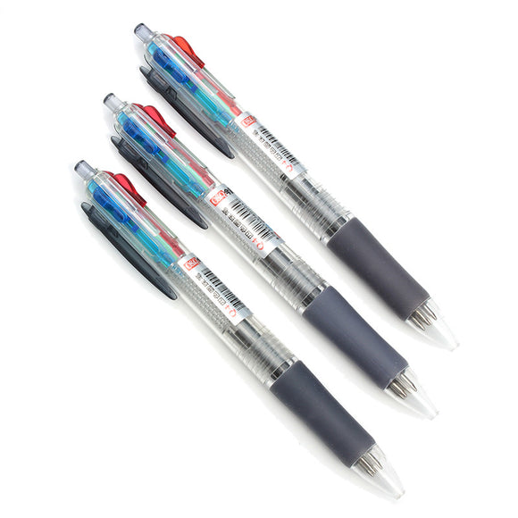 3Pc Multifunction 4 In 1 Red Blue Black Green 0.7mm Ballpoint Pen Writing Smoothly School Supply