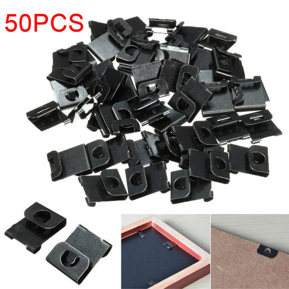 50Pcs Hangers Clips Fix Hanging S-Type Hooks For Picture Photo Frames Wall Artwork 17x15mm