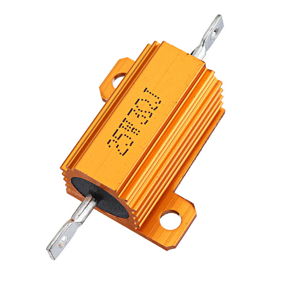 RX24 25W 3R 3RJ Metal Aluminum Case High Power Resistor Golden Metal Shell Case Heatsink Resistance Resistor