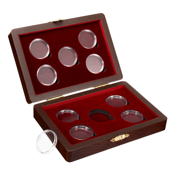 Coin Wood Case Adjustable Display Box Wooden Storage Holders for 10 Coins NGC PCGS