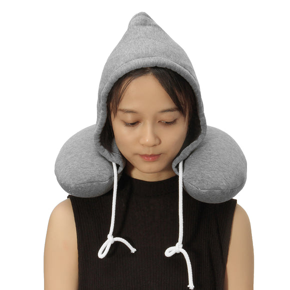 U Shaped Hooded Pillow Cushion Winter Warm Hat Rest Neck Support Winter Warm