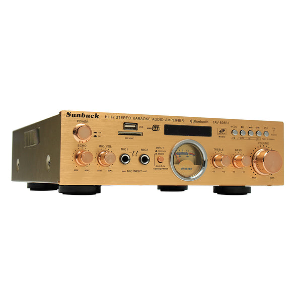 Sunbuck TAV-505BT 400W+400W HiFi bluetooth Power VU Meter Amplifier Stereo Karaoke FM USB Memory Card