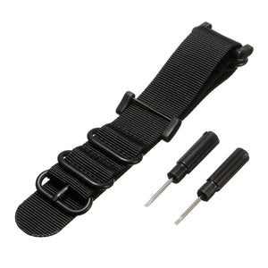 Nylon Climbing Watch Band Wristband Black 5-Ring Lugs Adapter For Suunto Core