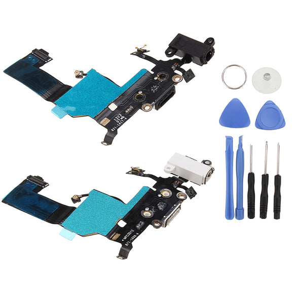 Charging Port Dock Connector Flex Cable Replacement + Repair Tools for iPhone 5