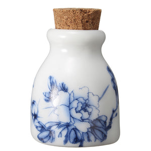 Handmade Simple Flowers Magpie Pattern Ceramic Perfume Bottle Pot Decoration